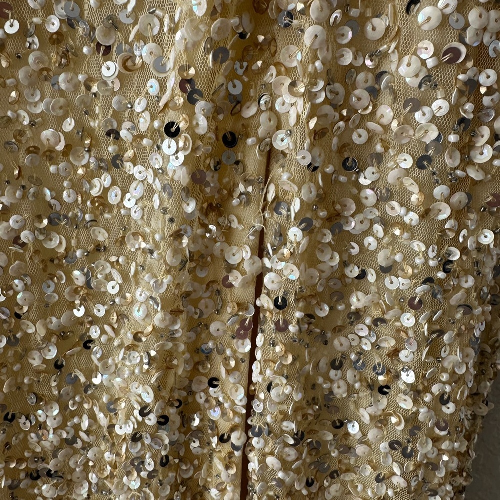 Scala Elegant Gold Sequin Evening Gown Dress, Bla… - image 2